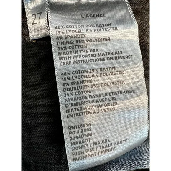 New L'AGENCE Size 27 Margot High-Rise Skinny Jeans Midnight Blue 2294DNM - Picture 11 of 14
